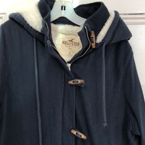 Hollister Toggle/ zip up Navy hoodie women’s Large
